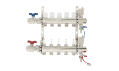 Collecteur laiton nickel&eacute; s&eacute;rie STC 1'' pour plancher chauffant